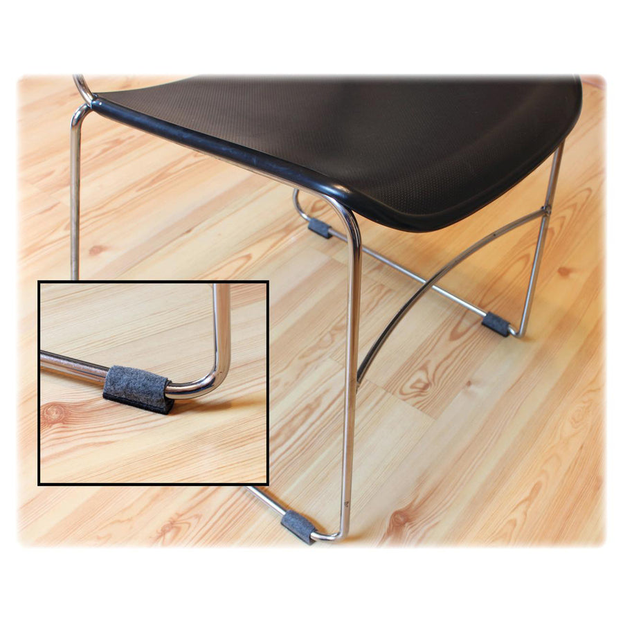 Image of Lorell Floor Savers, Wraparound, 1-7/8"x3-1/8", 16/PK, Gray