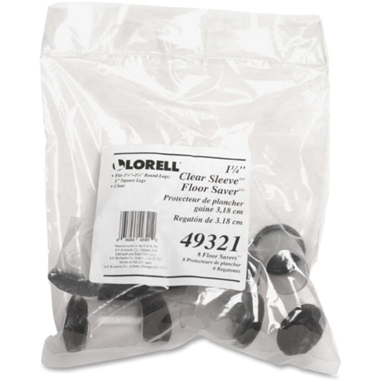 Image of Lorell 49321 Sleeve Floor Protectors, Clear, 8/Pack, 8 / Pack