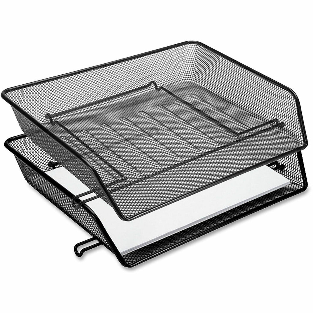 Image of Lorell Letter Tray, Side Load, 14-1/4"x10-3/4"x3", Black Mesh