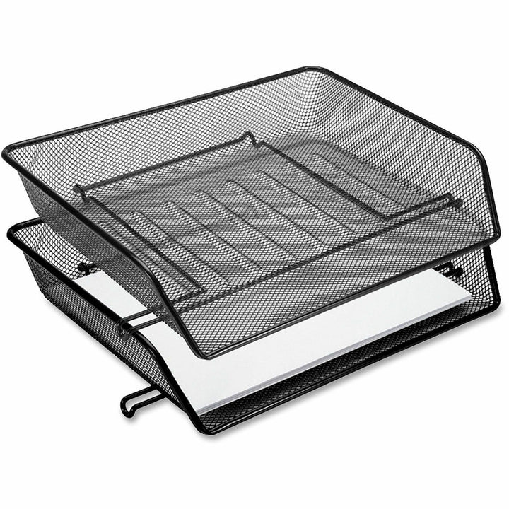 Image of Lorell Letter Tray, Side Load, 14-1/4"x10-3/4"x3", Black Mesh