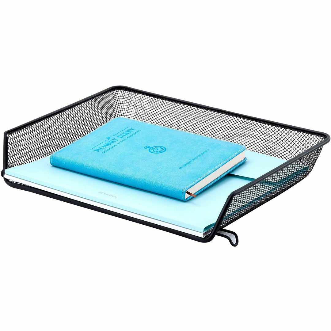 Image of Lorell Letter Tray, Side Load, 14-1/4"x10-3/4"x3", Black Mesh