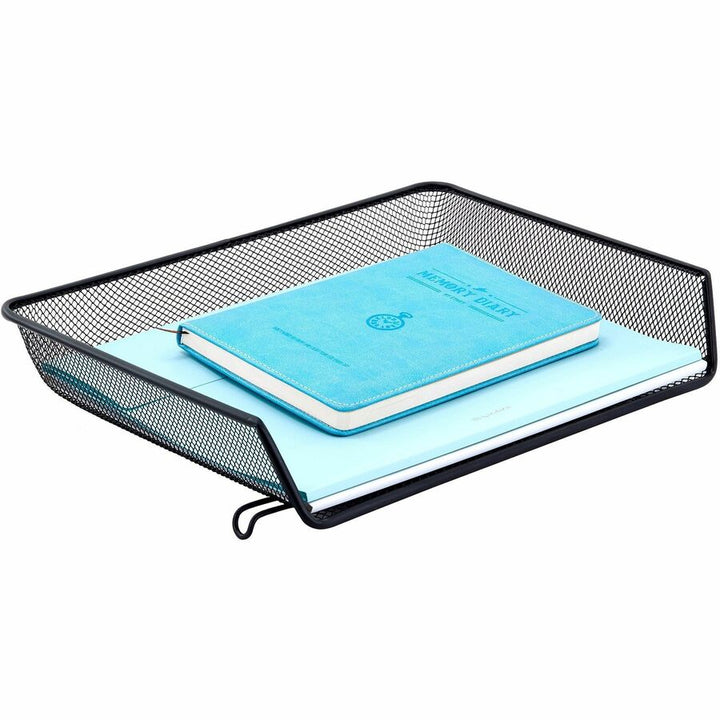 Image of Lorell Letter Tray, Side Load, 14-1/4"x10-3/4"x3", Black Mesh