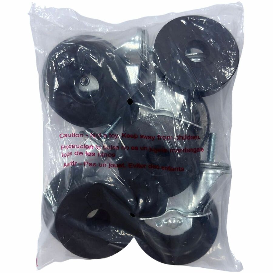 Image of Lorell 84861 Industrial Wire Shelving Caster Kit, 4" Diameter, Black, 1 Set