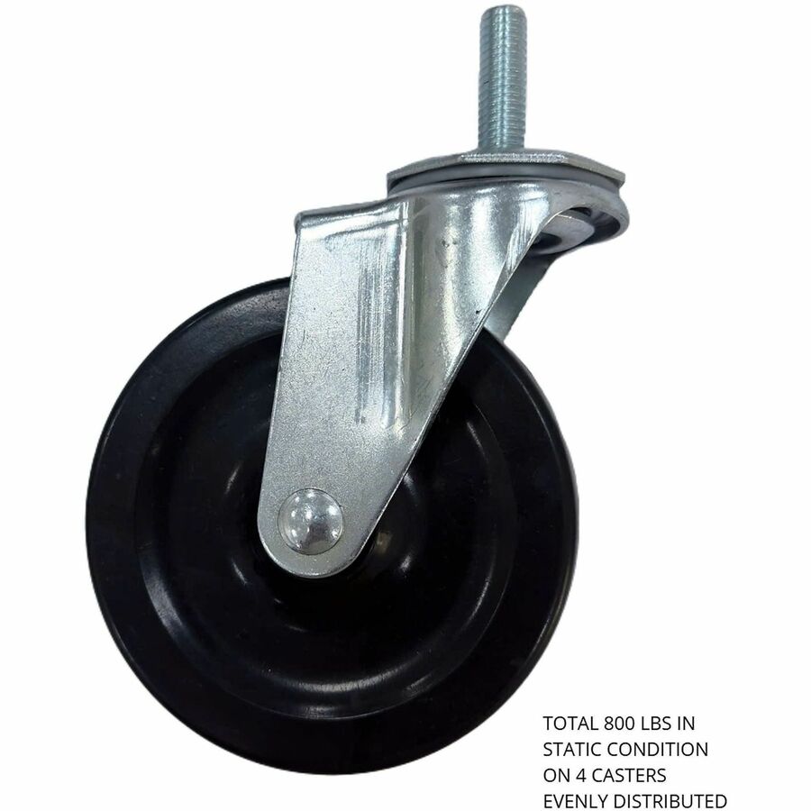 Image of Lorell 84861 Industrial Wire Shelving Caster Kit, 4" Diameter, Black, 1 Set