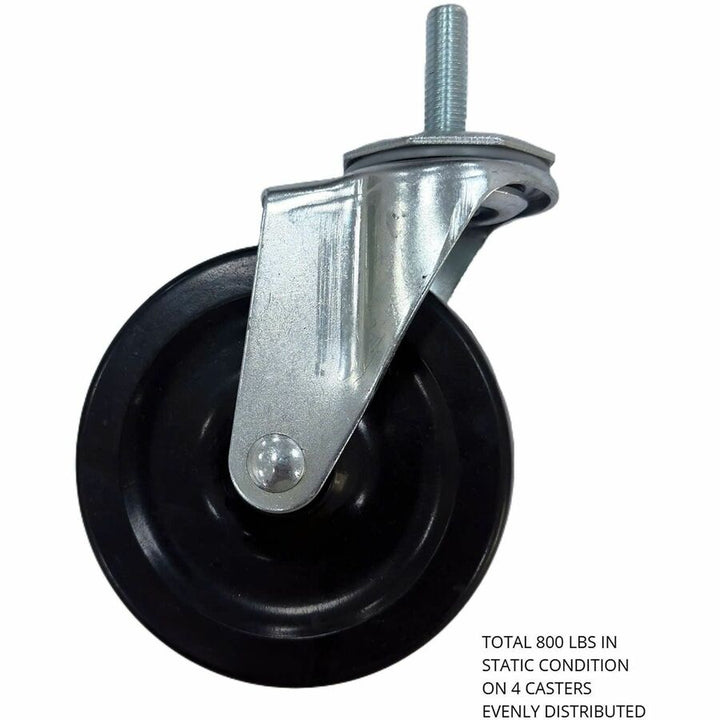 Image of Lorell 84861 Industrial Wire Shelving Caster Kit, 4" Diameter, Black, 1 Set