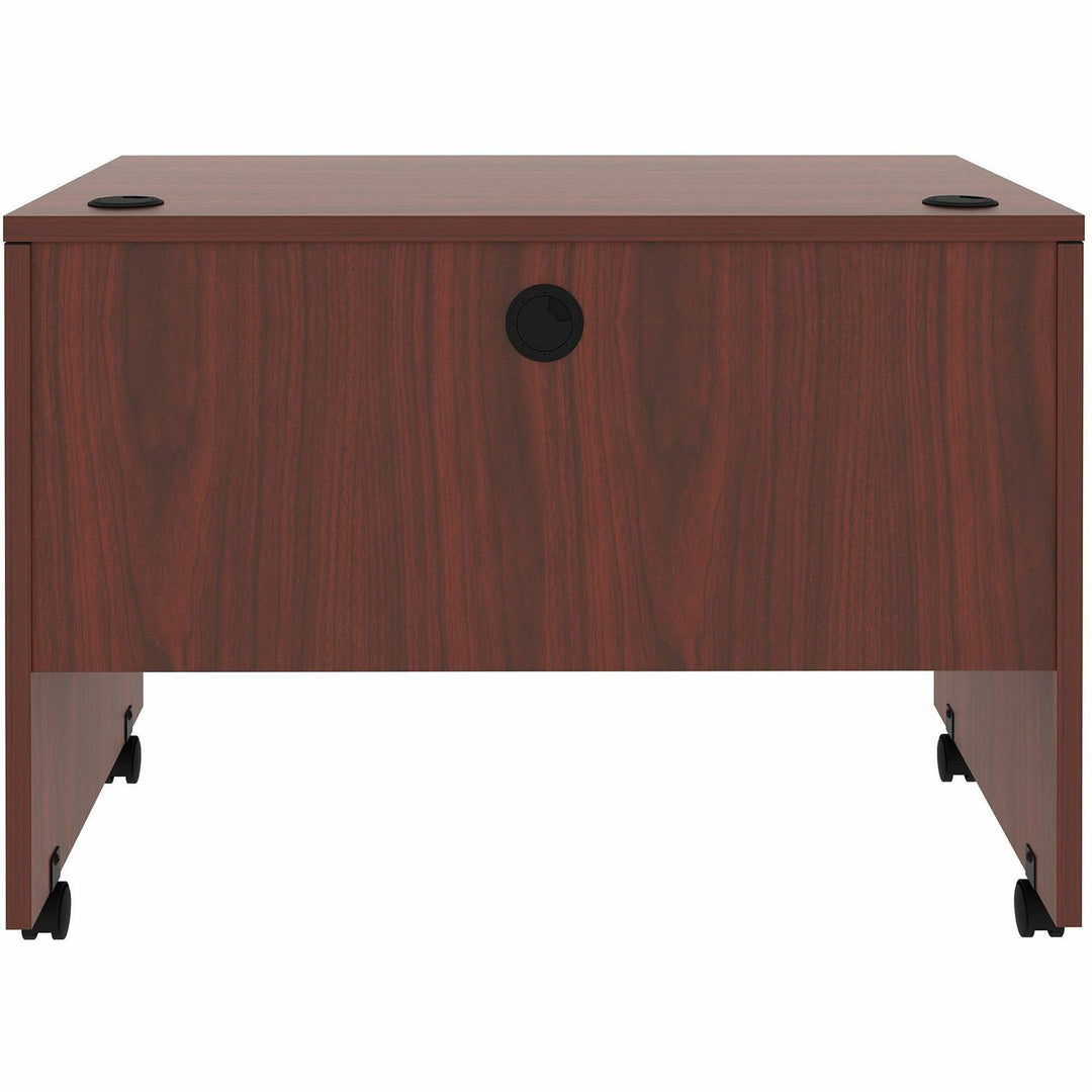 Image of Lorell 48085 Essentials Computer Workstation, 1 Shelf(ves), 29.50" H x 41.38" W x 23.63" Depth, Assembly Required, Mahogany, 1 Each