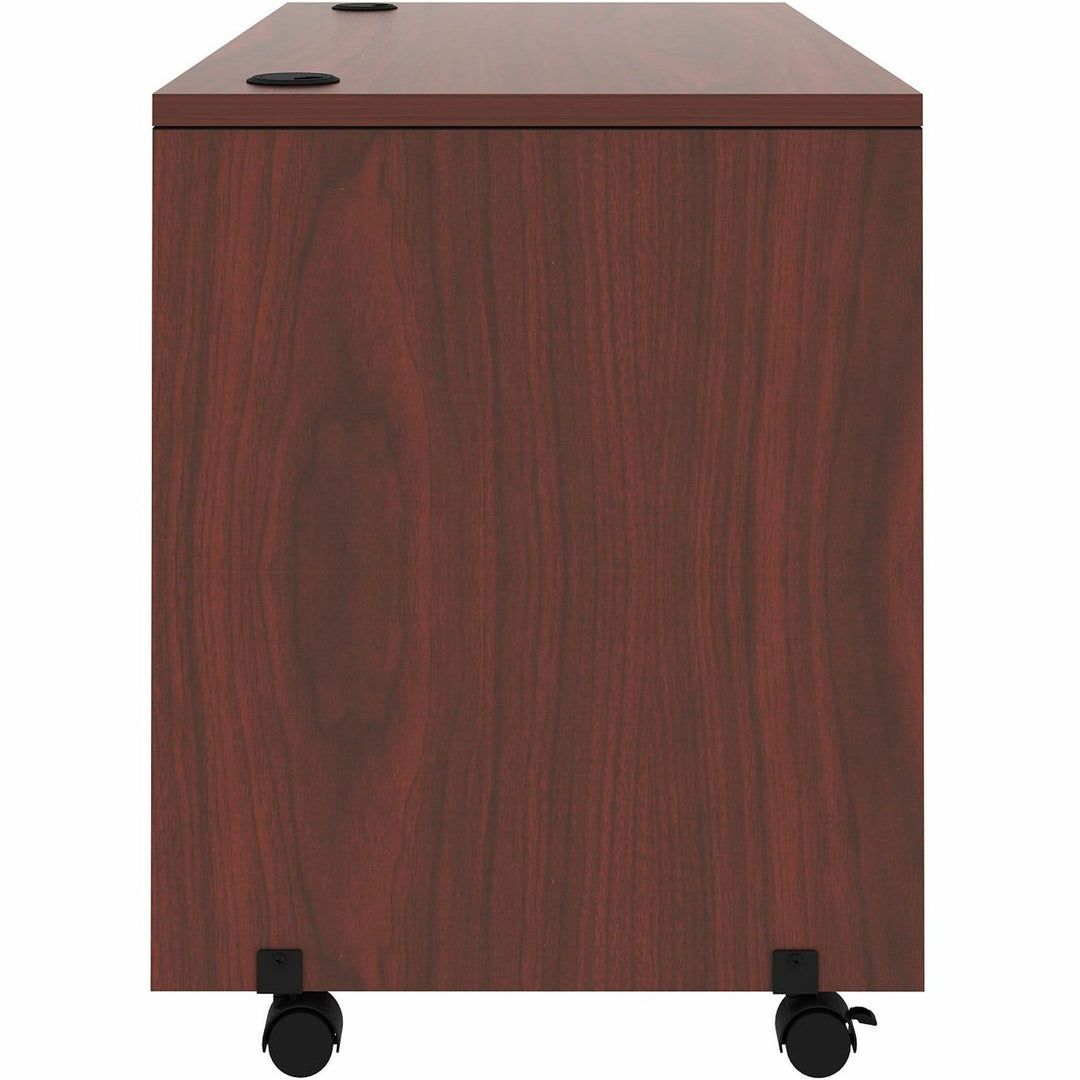 Image of Lorell 48085 Essentials Computer Workstation, 1 Shelf(ves), 29.50" H x 41.38" W x 23.63" Depth, Assembly Required, Mahogany, 1 Each