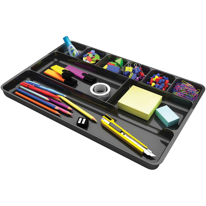 Image of deflecto® Drawer Organizer, 14"x9"x1-1/8", Black