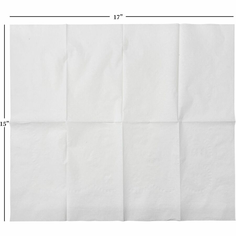 Image of Genuine Joe Dinner Napkins,1/8 Fold,2-Ply,17"x15",100/PK,30PK/CT,WE