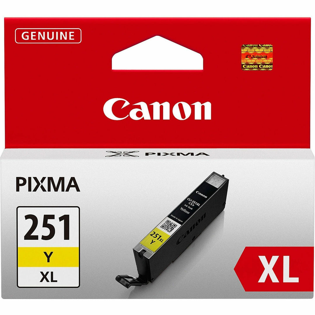 Image of Canon CLI251XLY CLI251 XL Ink Cartridge, Inkjet, Yellow, 1 Each