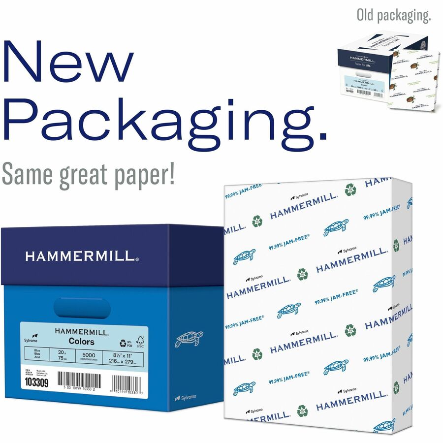 Image of Hammermill® Multipurpose Color Paper, 24lb, 8-1/2"x11", 500 Sht/RM, BE