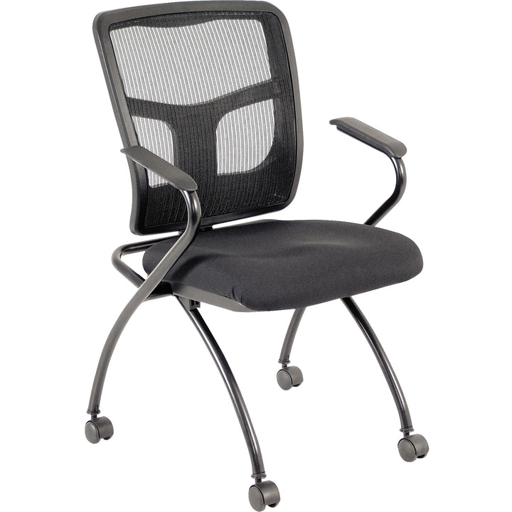 Image of Lorell Guest Chair, w/Arms, Mesh Back, 24-3/8"x24"x37", 2/CT, BK