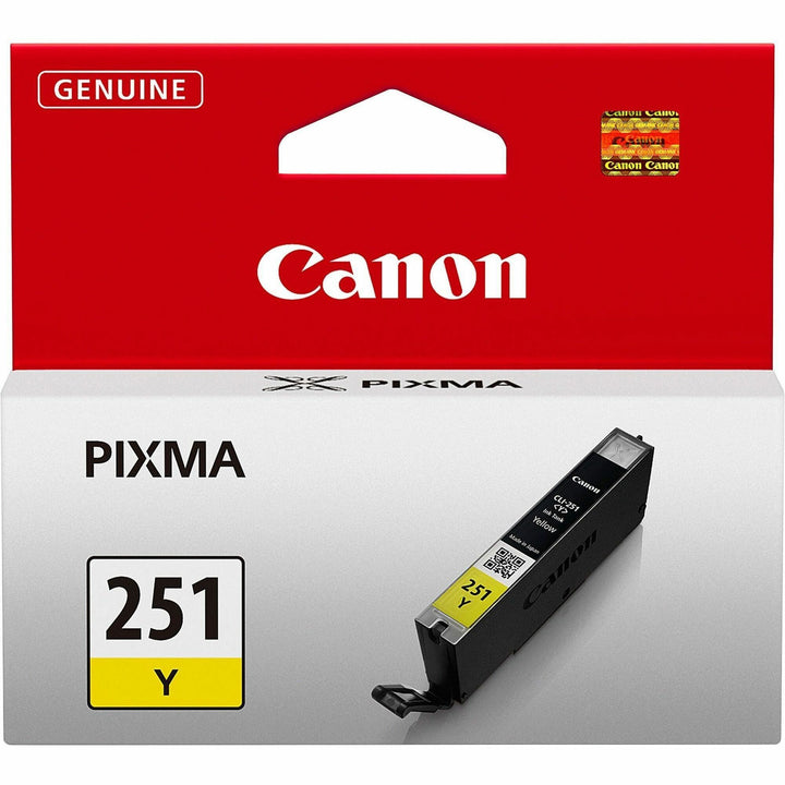 Image of Canon CLI-251Y CLI251 Ink Cartridges, Inkjet, Yellow, 1 Each