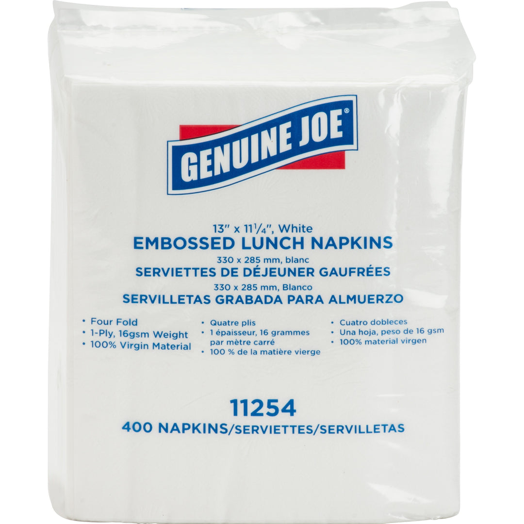 Image of Genuine Joe Luncheon Napkins,1-Ply,13"x11-1/4",400/PK,WE
