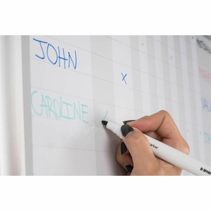 Image of MasterVision® In-Out Magnetic Dry Erase Board, 30-Person Tracking, 24" x 36", White Surface, Satin Aluminum Frame