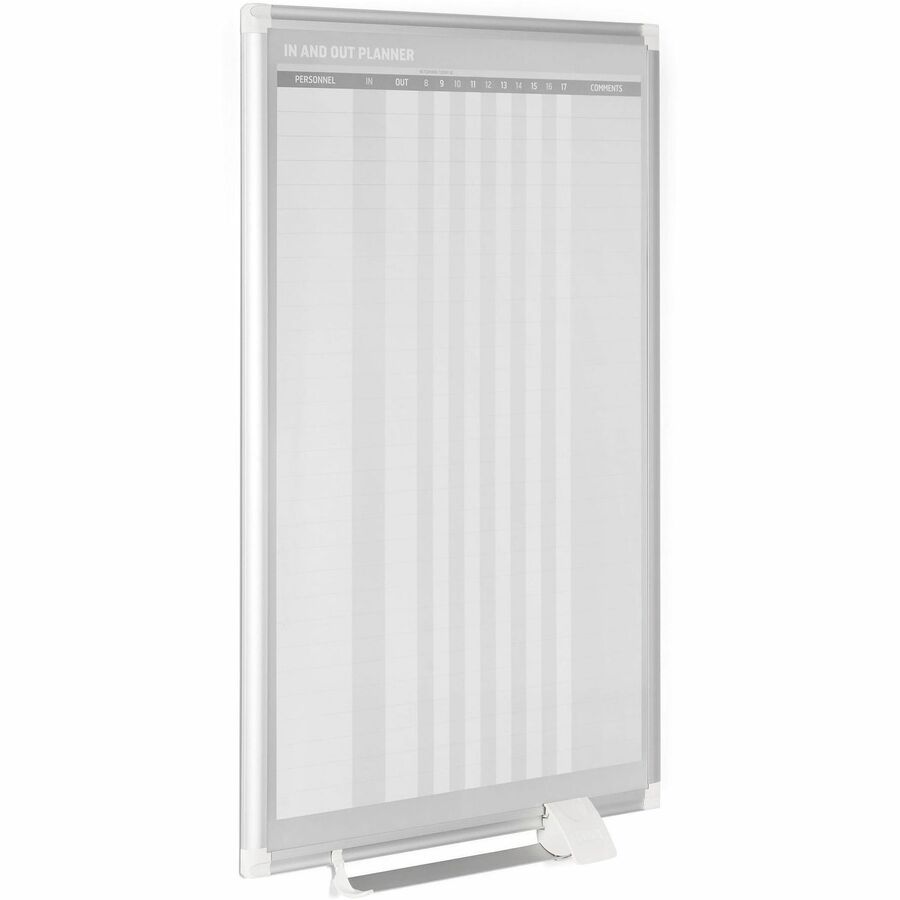Image of MasterVision® In-Out Magnetic Dry Erase Board, 30-Person Tracking, 24" x 36", White Surface, Satin Aluminum Frame