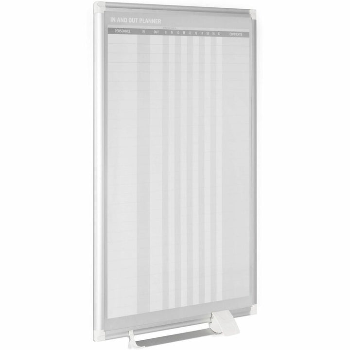Image of MasterVision® In-Out Magnetic Dry Erase Board, 30-Person Tracking, 24" x 36", White Surface, Satin Aluminum Frame