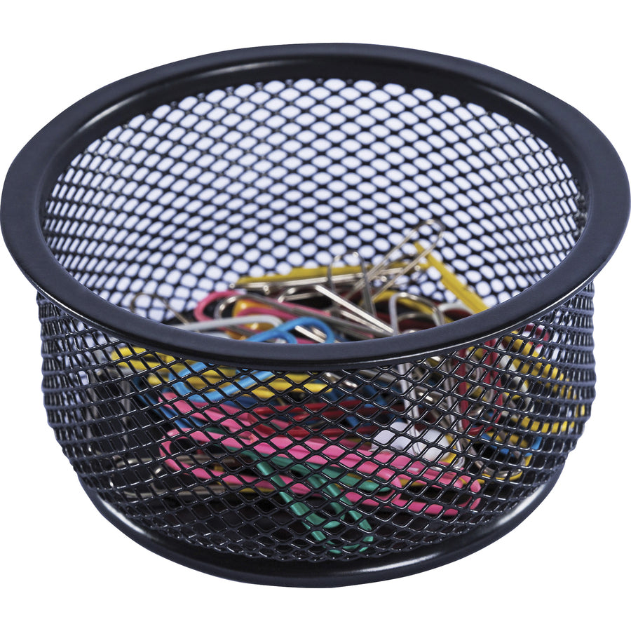 Image of Lorell Paper Clip Holder, 3-3/4"x3-7/8", Black Mesh