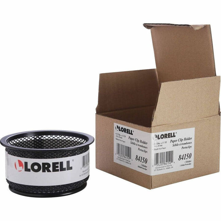 Image of Lorell Paper Clip Holder, 3-3/4"x3-7/8", Black Mesh