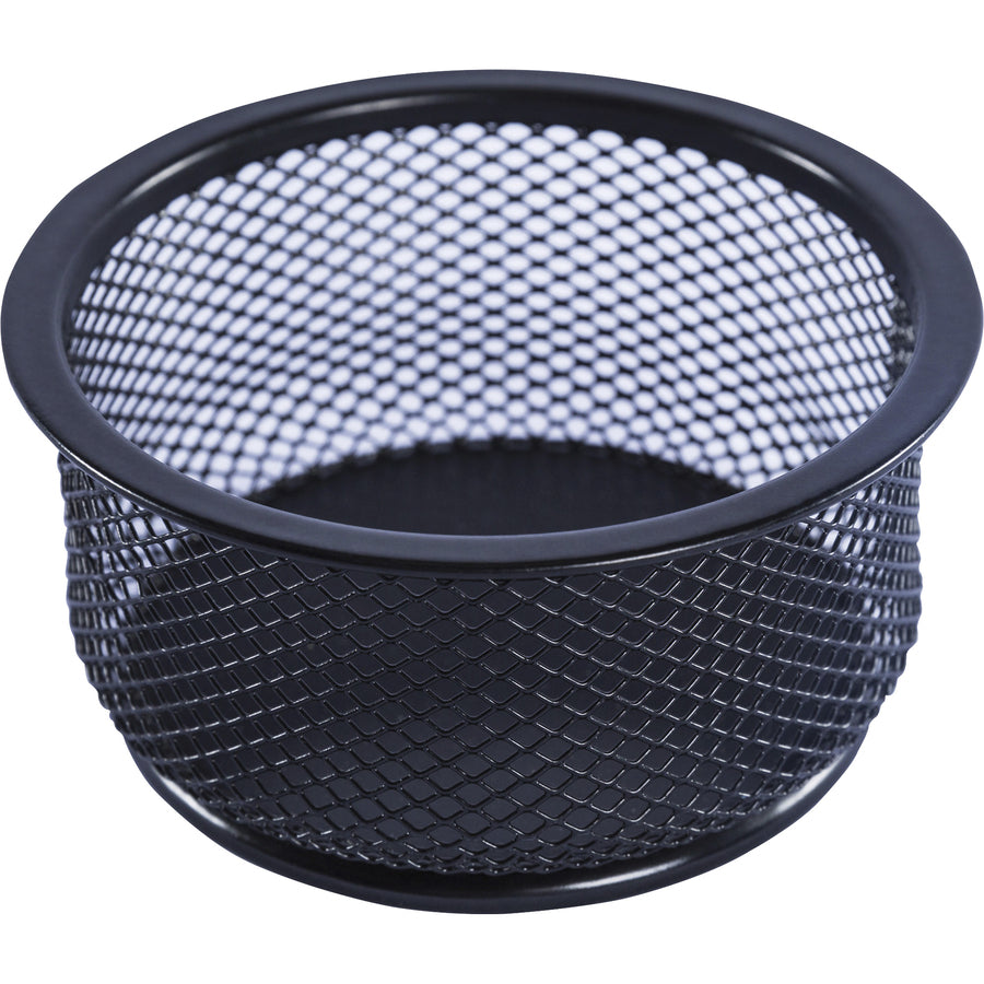 Image of Lorell Paper Clip Holder, 3-3/4"x3-7/8", Black Mesh