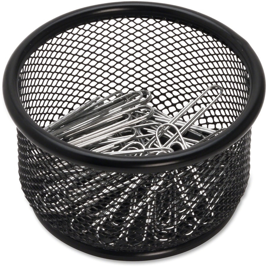Image of Lorell Paper Clip Holder, 3-3/4"x3-7/8", Black Mesh