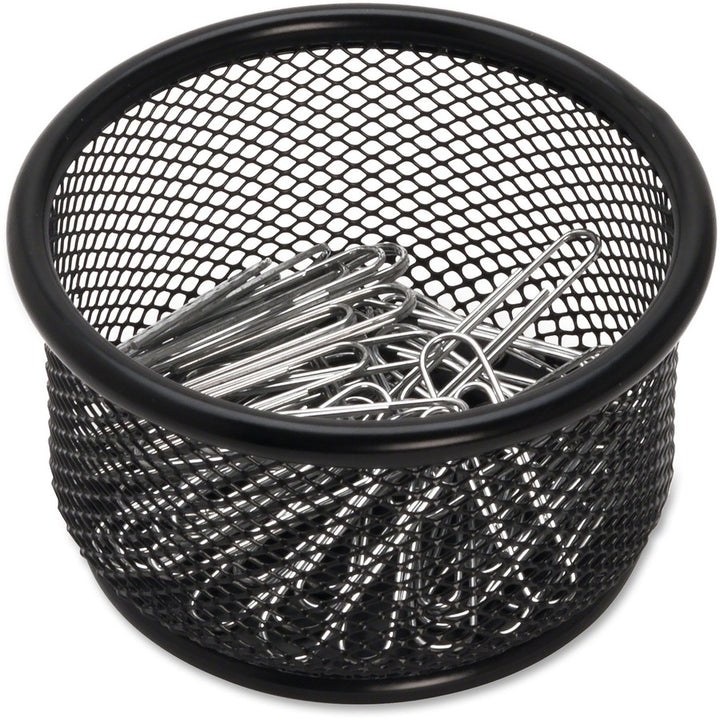 Image of Lorell Paper Clip Holder, 3-3/4"x3-7/8", Black Mesh