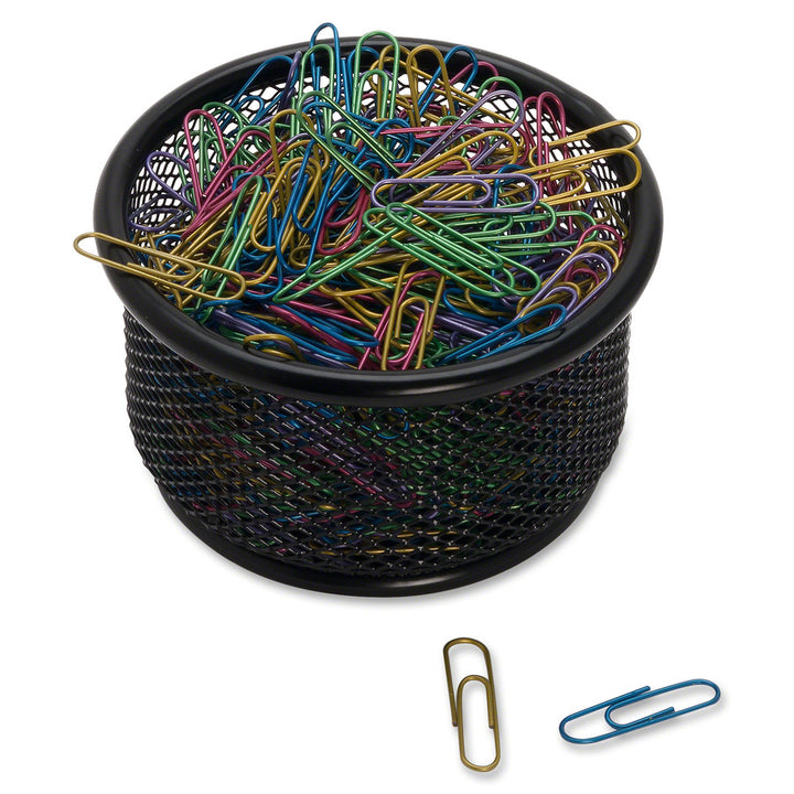 Image of Lorell Paper Clip Holder, 3-3/4"x3-7/8", Black Mesh