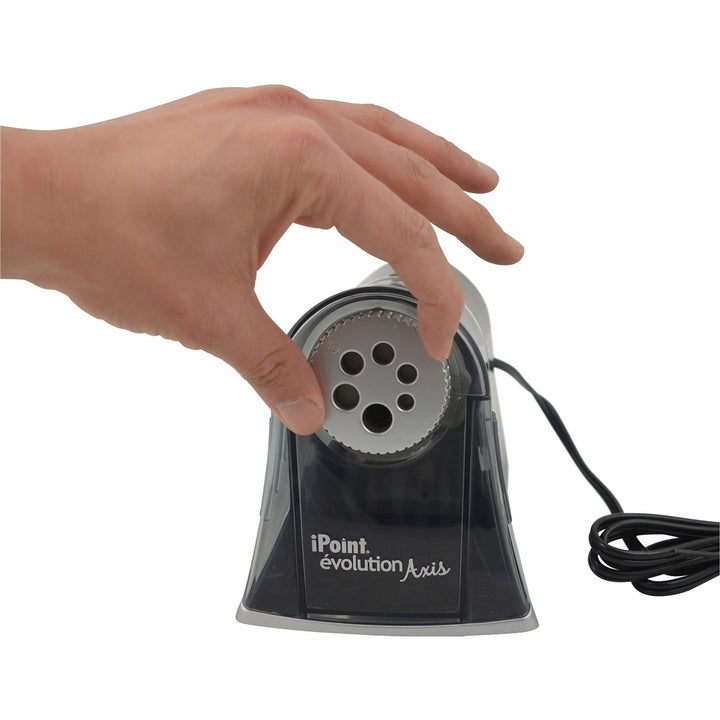 Image of Westcott® Ipoint Evolution Axis Pencil Sharpener, Ac-Powered, 5 X 7.5 X 7.25, Black/silver