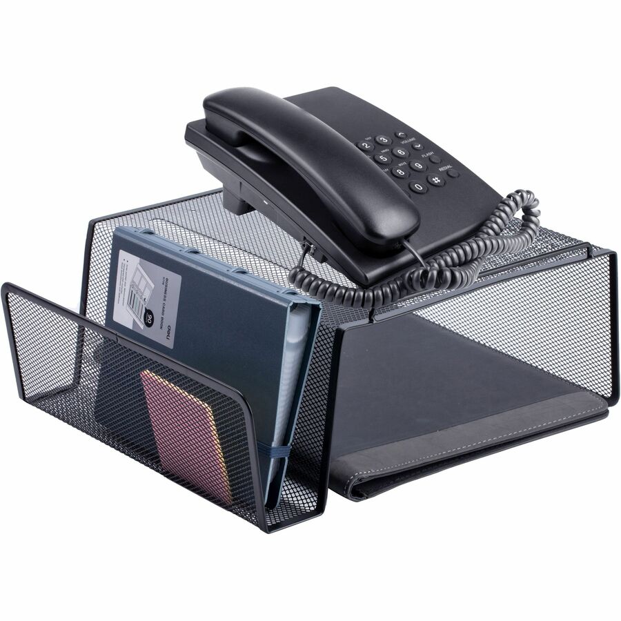 Image of Lorell Phone Stand, Steel, 11-1/8"x10-1/8"x5-1/4", Mesh/Black