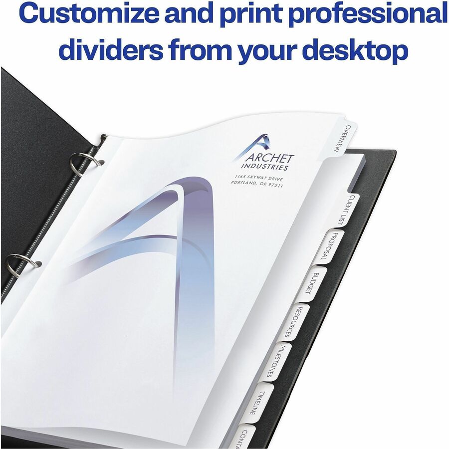 Image of Avery® 11554 Customizable Print-On Dividers