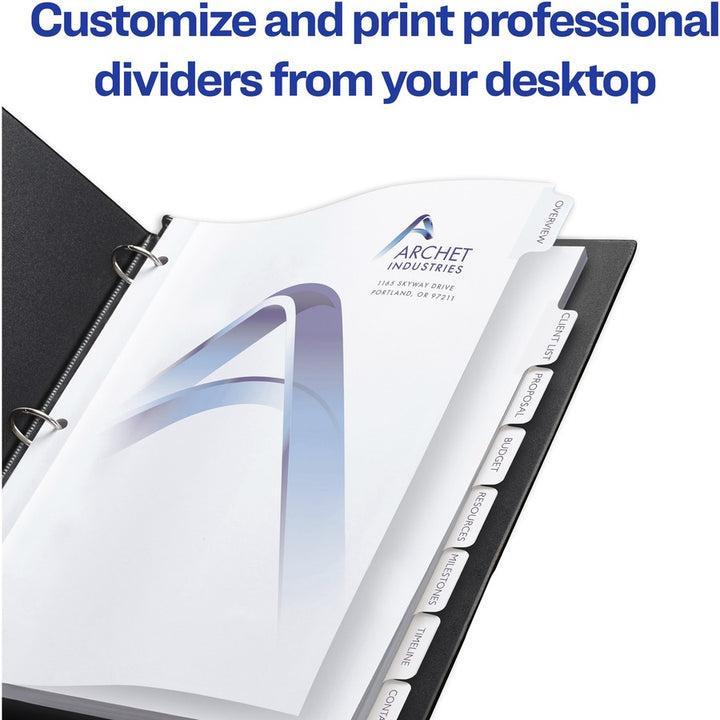 Image of Avery® 11554 Customizable Print-On Dividers