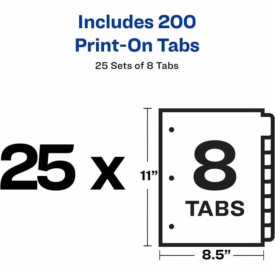 Image of Avery® 11554 Customizable Print-On Dividers