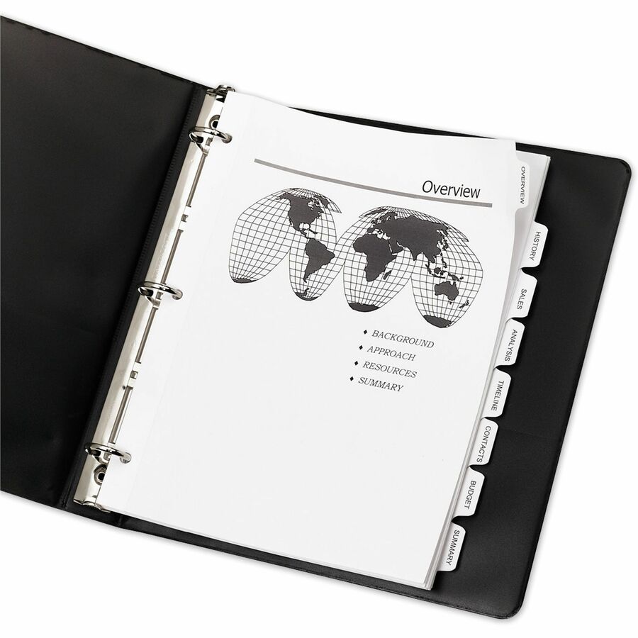 Image of Avery® Customizable Print-On Dividers, 3-Hole Punched, 8-Tab, 11 x 8.5, White, 5 Sets