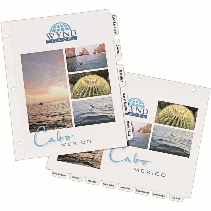 Image of Avery® Customizable Print-On Dividers, 3-Hole Punched, 8-Tab, 11 x 8.5, White, 5 Sets