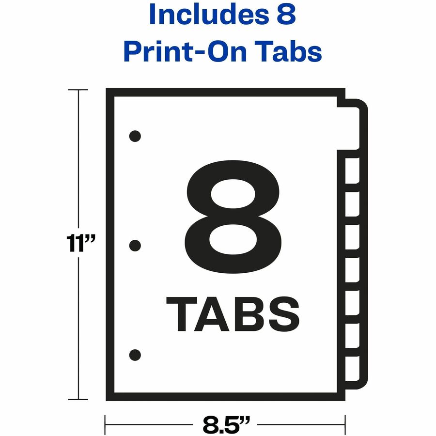 Image of Avery® Customizable Print-On(TM) Dividers, 8-Tab Set (11528)