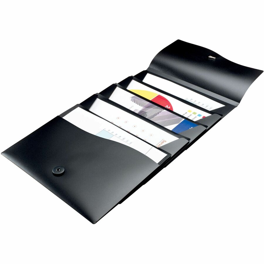 Image of Avery® Slide and View Expanding File, 5 Sections, Cord/Hook Closure, Letter Size, Black