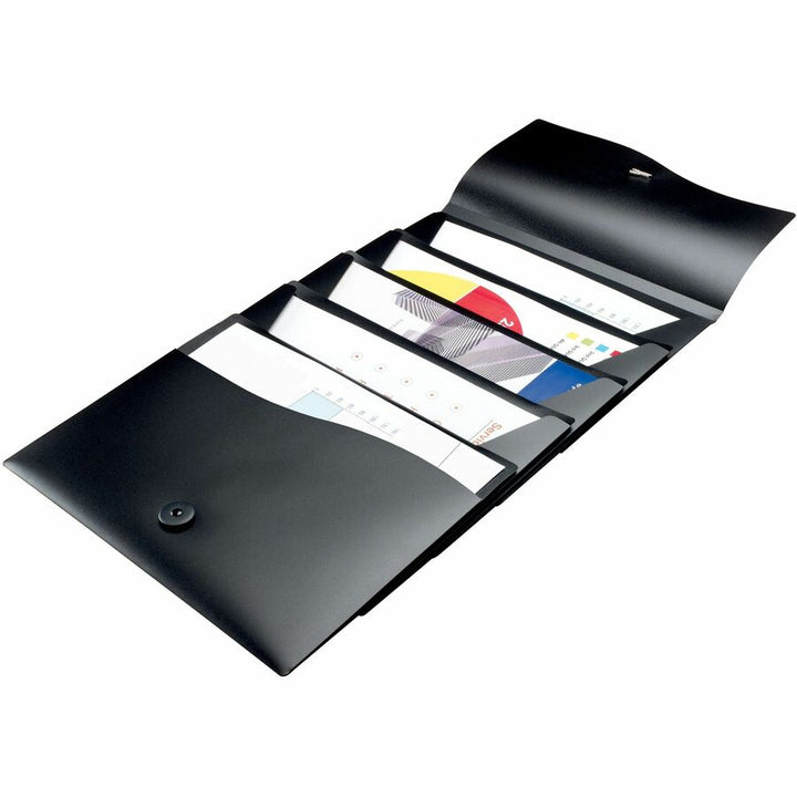 Image of Avery® Slide and View Expanding File, 5 Sections, Cord/Hook Closure, Letter Size, Black