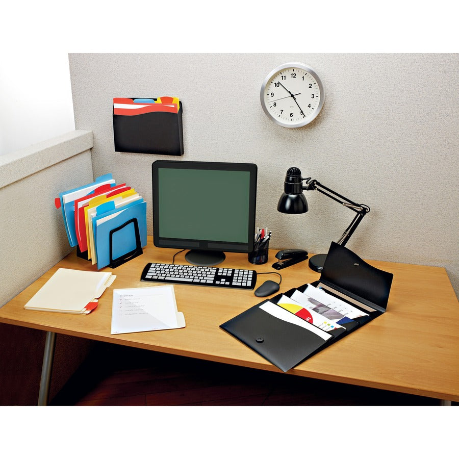 Image of Avery® Slide and View Expanding File, 5 Sections, Cord/Hook Closure, Letter Size, Black