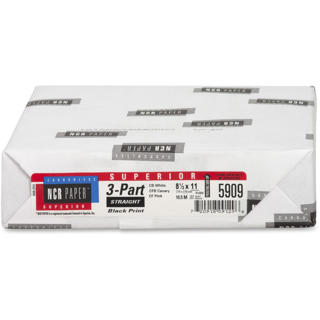 Image of NCR Straight Paper, 3-Part, 92GE, 8-1/2"x11", 500SH/PK
