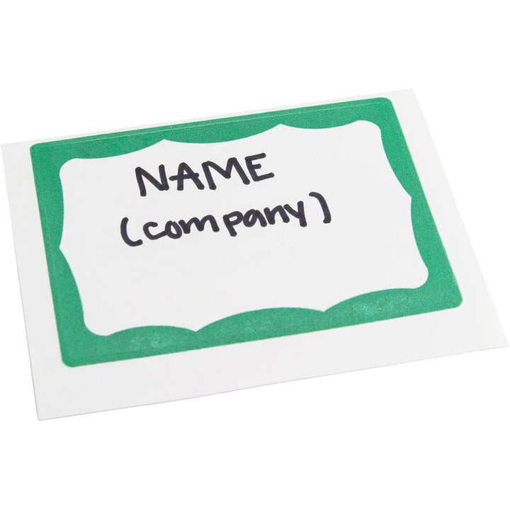 Image of Baumgartens® Visitor Badges, Green Border, 3-1/2"x2-1/4", 100/BX, WE/GN