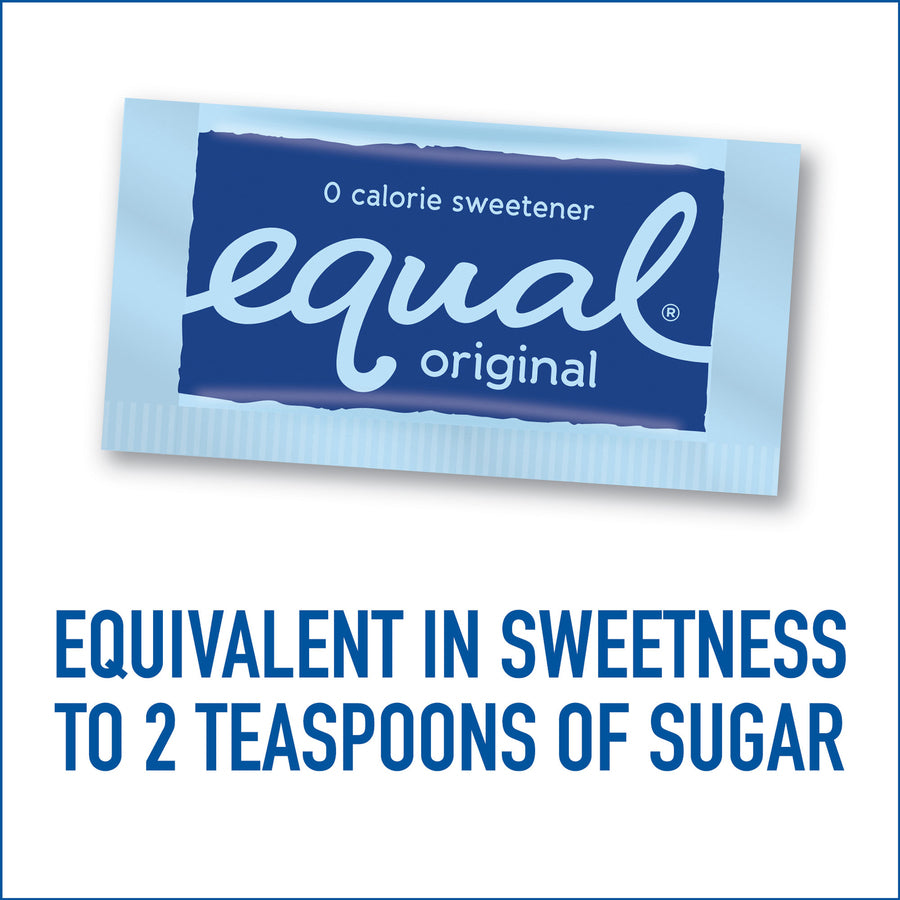 Image of Equal NUT20015448 Zero Calorie Original Sweetener Packets, 0.035 oz (1 g), Artificial Sweetener, 500 / Box