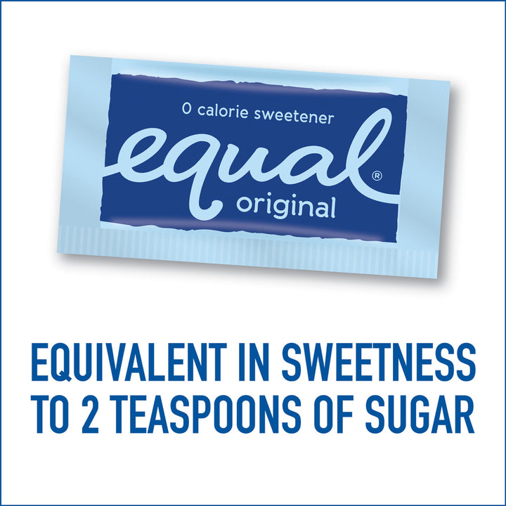 Image of Equal NUT20015448 Zero Calorie Original Sweetener Packets, 0.035 oz (1 g), Artificial Sweetener, 500 / Box