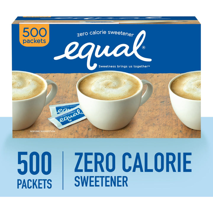 Image of Equal NUT20015448 Zero Calorie Original Sweetener Packets, 0.035 oz (1 g), Artificial Sweetener, 500 / Box