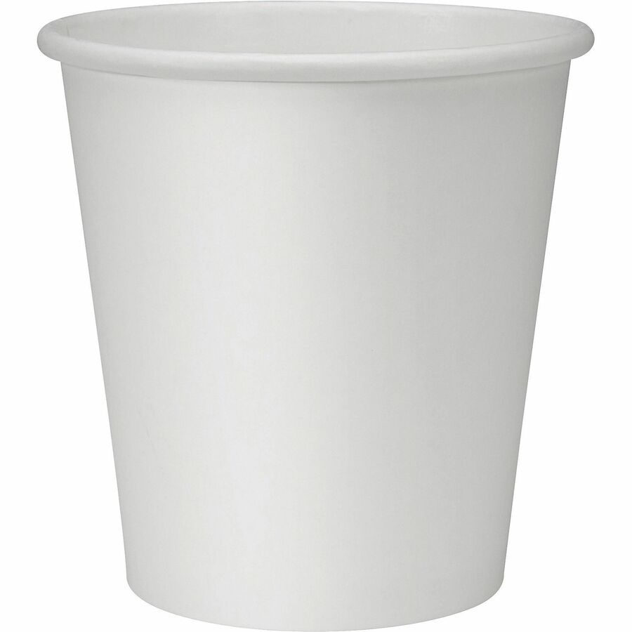 Image of Genuine Joe 19046CT 10 oz Disposable Hot Cups, 10 fl oz, White, Polyurethane, Hot Drink, Beverage, 250 Cups/Bundle, 4 / Carton