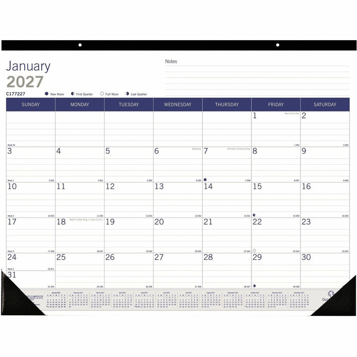Image of Blueline C177227 2027 DuraGlobe Monthly Desk Pad Calendar