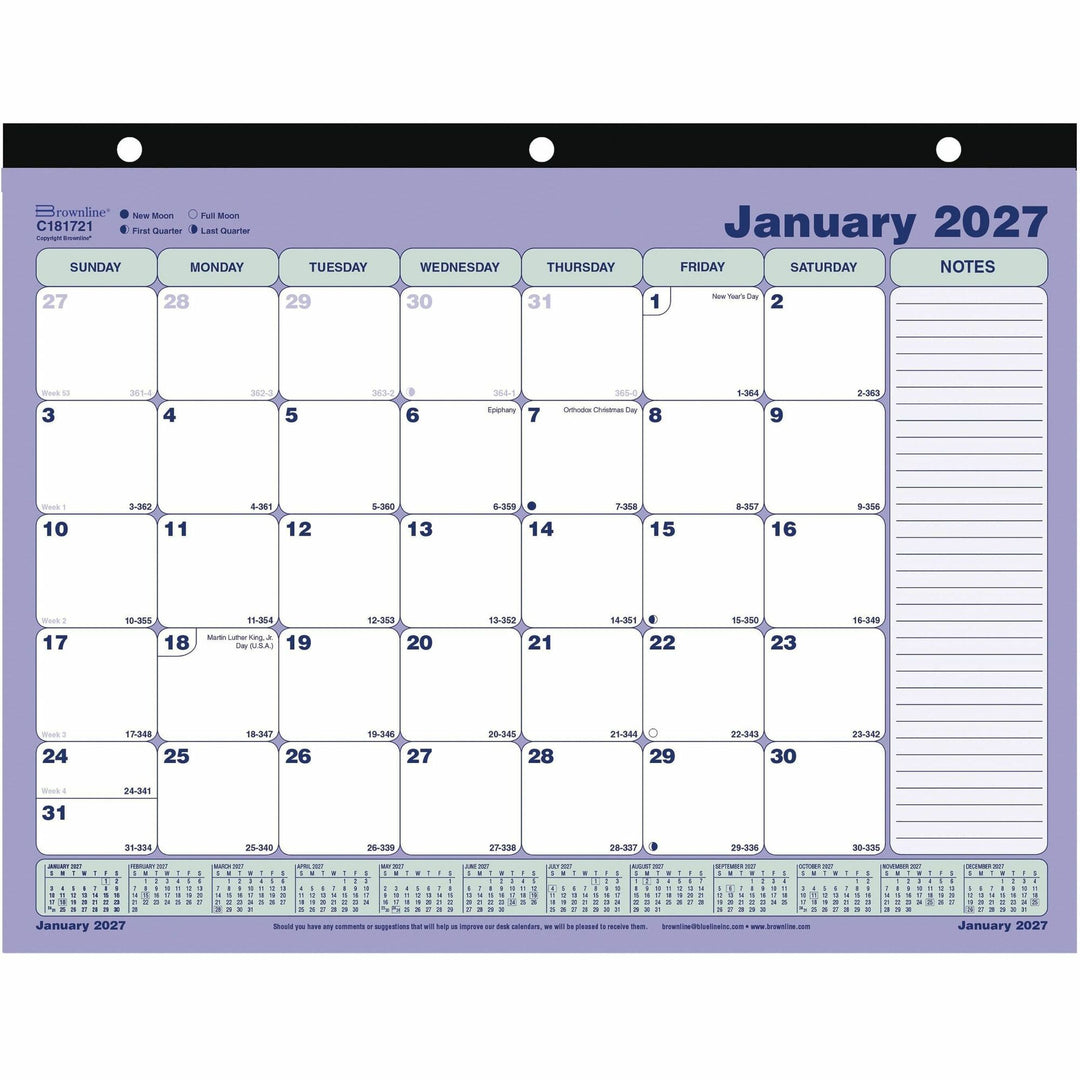 Image of Brownline C181721 2027 12-Month Monthly Desk Pad/Calendar