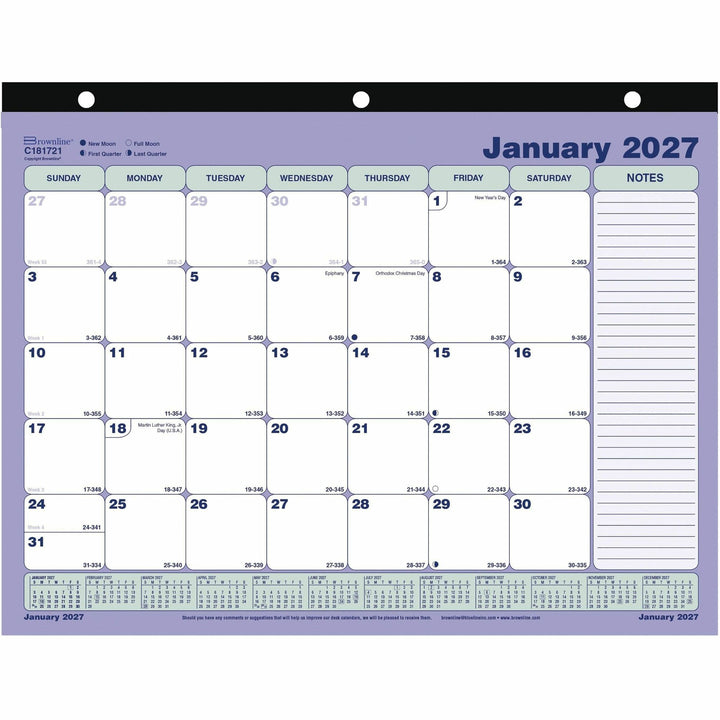 Image of Brownline C181721 2027 12-Month Monthly Desk Pad/Calendar