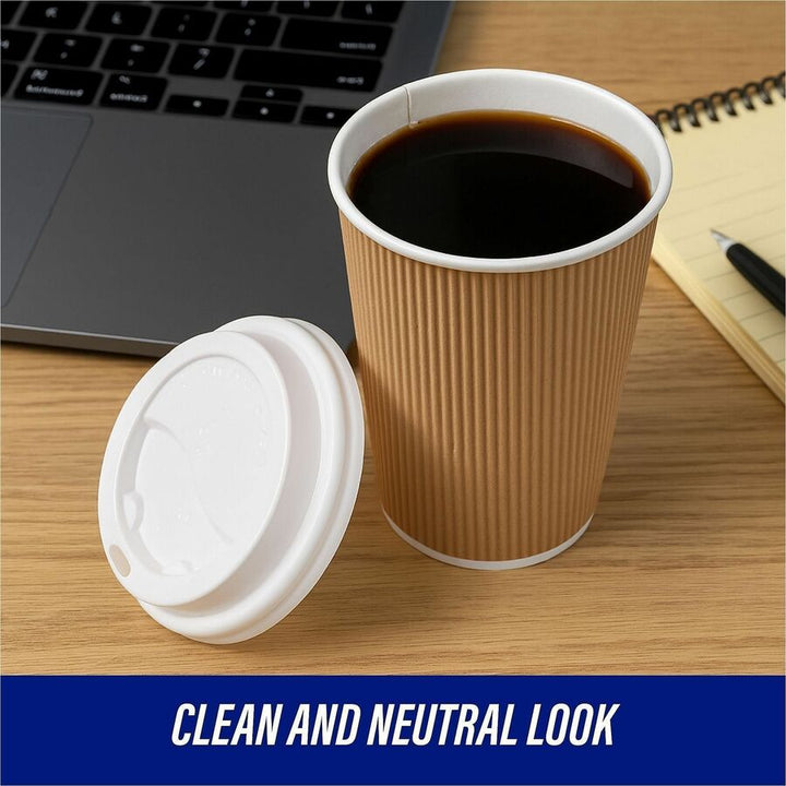 Image of Genuine Joe 11259CT Hot Cup Protective Lids, Polystyrene, White, 50/Pack, 20 / Carton