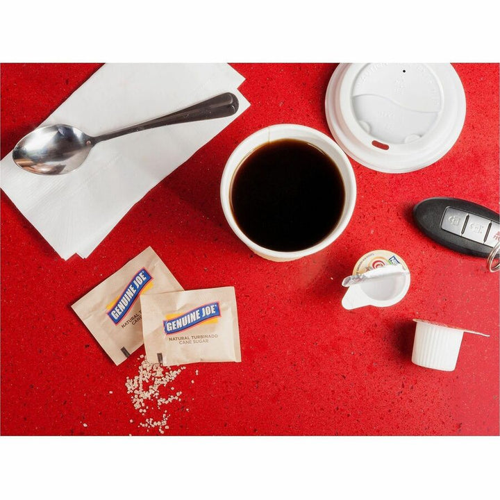 Image of Genuine Joe 11259CT Hot Cup Protective Lids, Polystyrene, White, 50/Pack, 20 / Carton