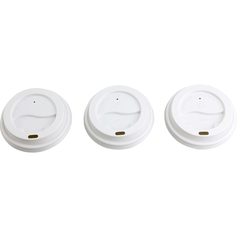 Image of Genuine Joe 11259CT Hot Cup Protective Lids, Polystyrene, White, 50/Pack, 20 / Carton